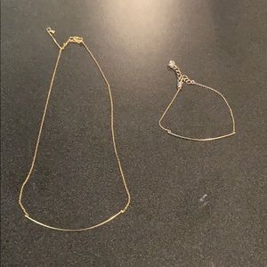 Matching Gold Necklace and Bracelet